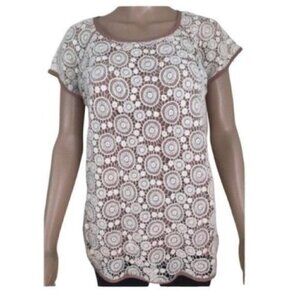Hem & Thread Crochet Lined Blouse Top Size Medium